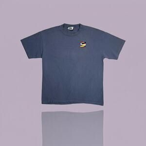 Vintage St. Maarten Embroidered T-Shirt Men's XL Faded Blue Made in USA